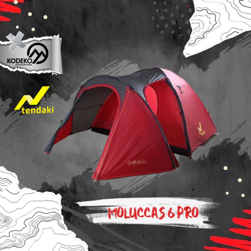 Tenda Tendaki moluccas 6 pro / tenda camping / tendaki / tenda pendaki gunung / tenda kapasitas 6 or