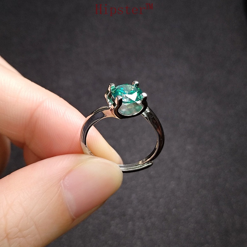 New Hot Sale Classic Inlaid Green Crystal Diamond Ring Couple Ring