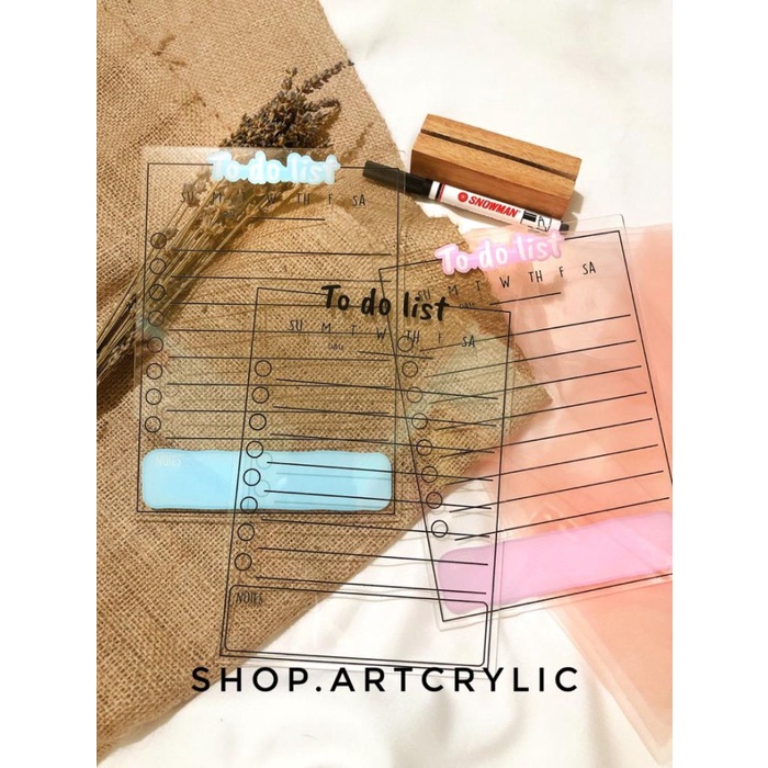 

[RESTOCK] (FREE Custom Nama) Custom Acrylic Planner To Do List A5 - 15 x 21cm, Akrilik aja