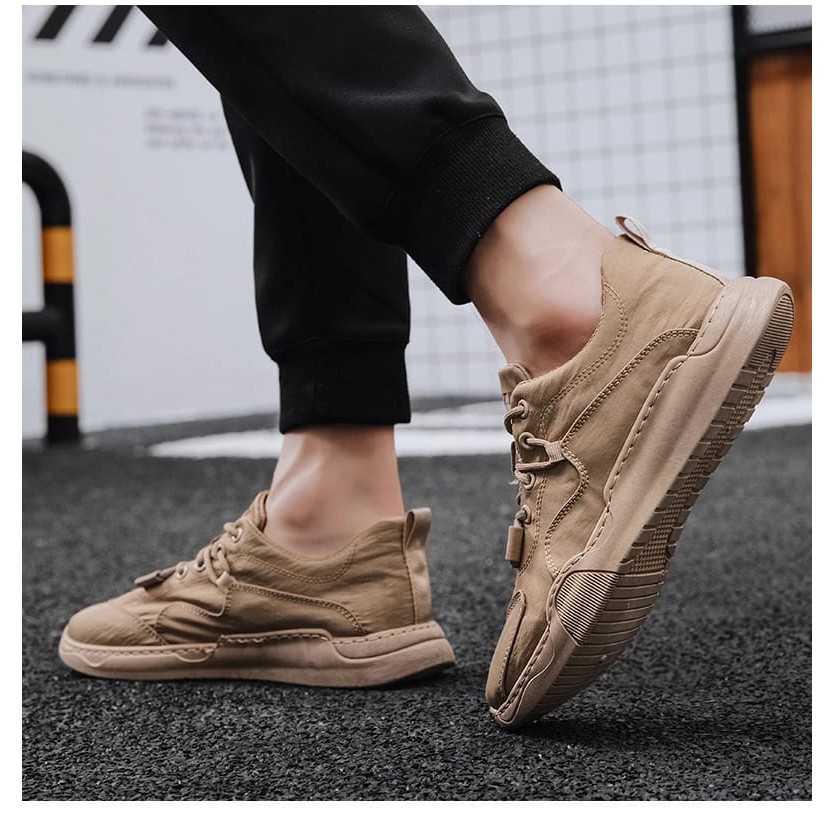 SNEAKERS IMPORT SEPATU PRIA LACOTES 3 Warna Abu-abu, Cream dan Hitam