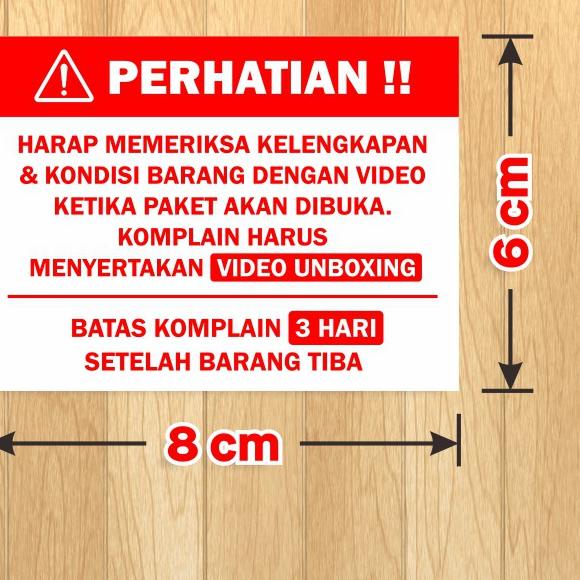 

WI4$0F @Sticker Perhatian Video Unboxing Stiker Peringatan Label Pengiriman 6 x 8 cm (1 Pack/100 pcs