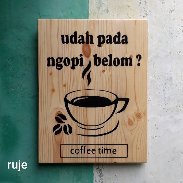 Poster kayu vintage kopi