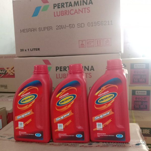 Harga Per Dus Grosir Oli Mesran Super Sae 20W-50 1L Isi 20