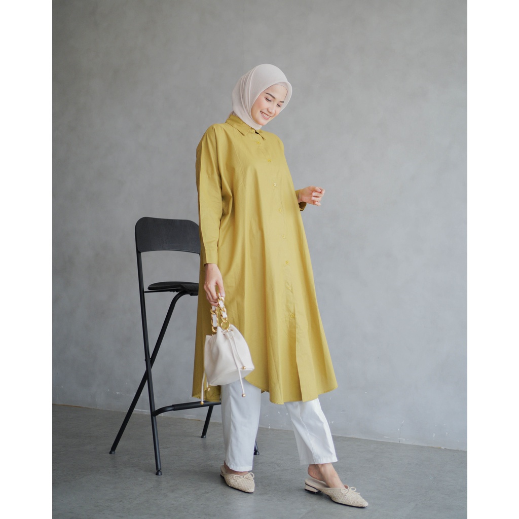 Dwyne tunik / kemeja wanita linen