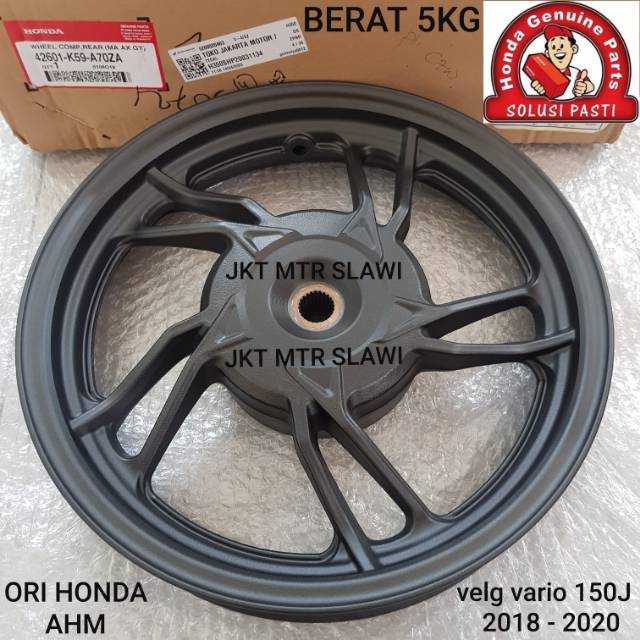 42601-K59-A70ZA velg peleg pelek belakang vario 150 2018-2022 warna grey, hitam ori honda ahm asli honda
