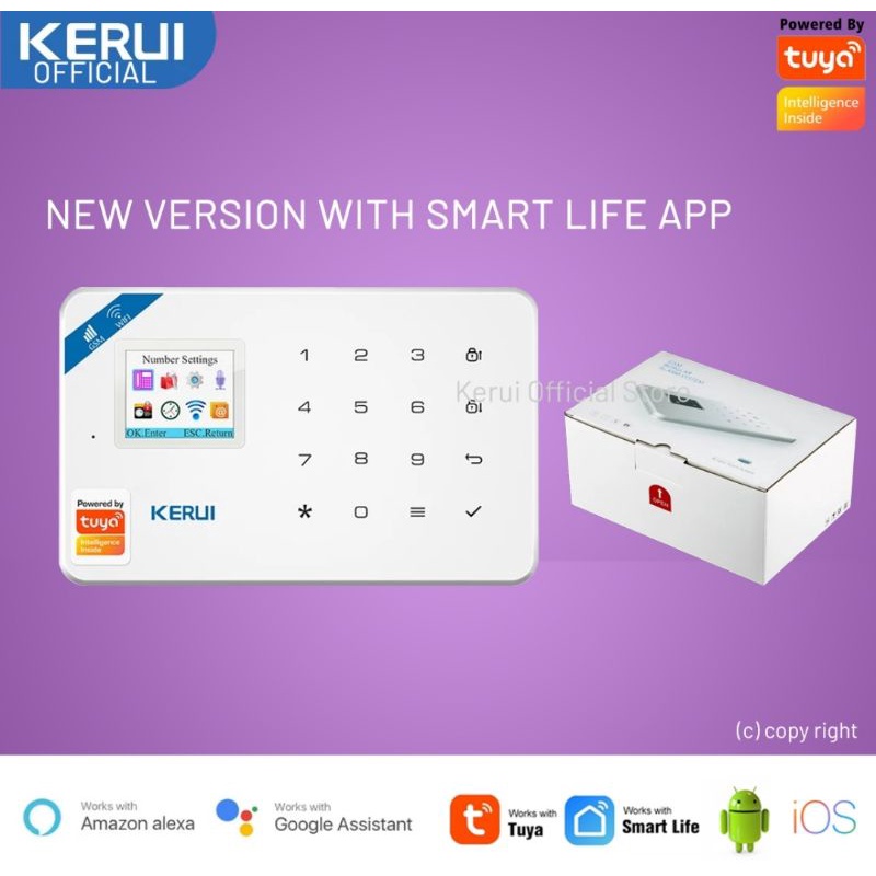 Original Kerui W181 wireless GSM WIFI Alarm Rumah Paket Custom