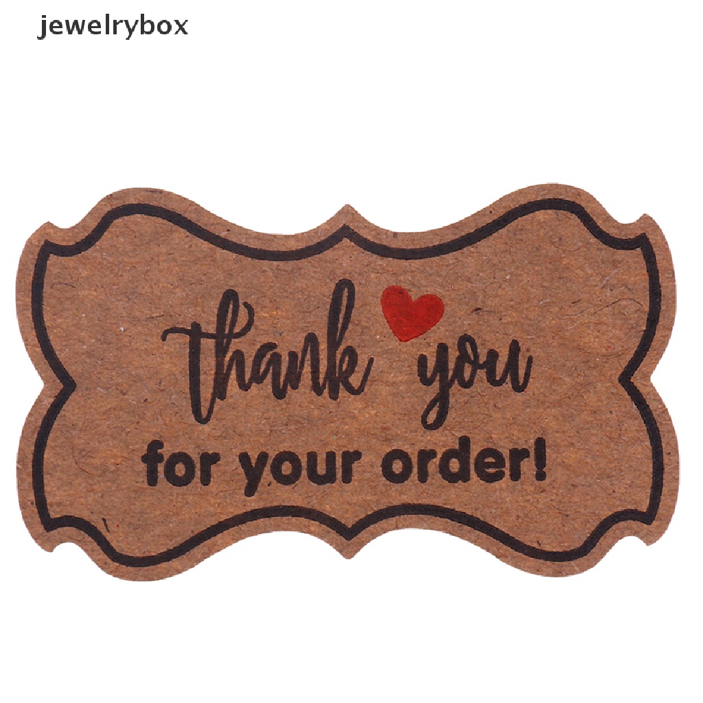 250pcs / roll Stiker Label Kertas Kraft Handmade Desain Thank You Untuk Makanan