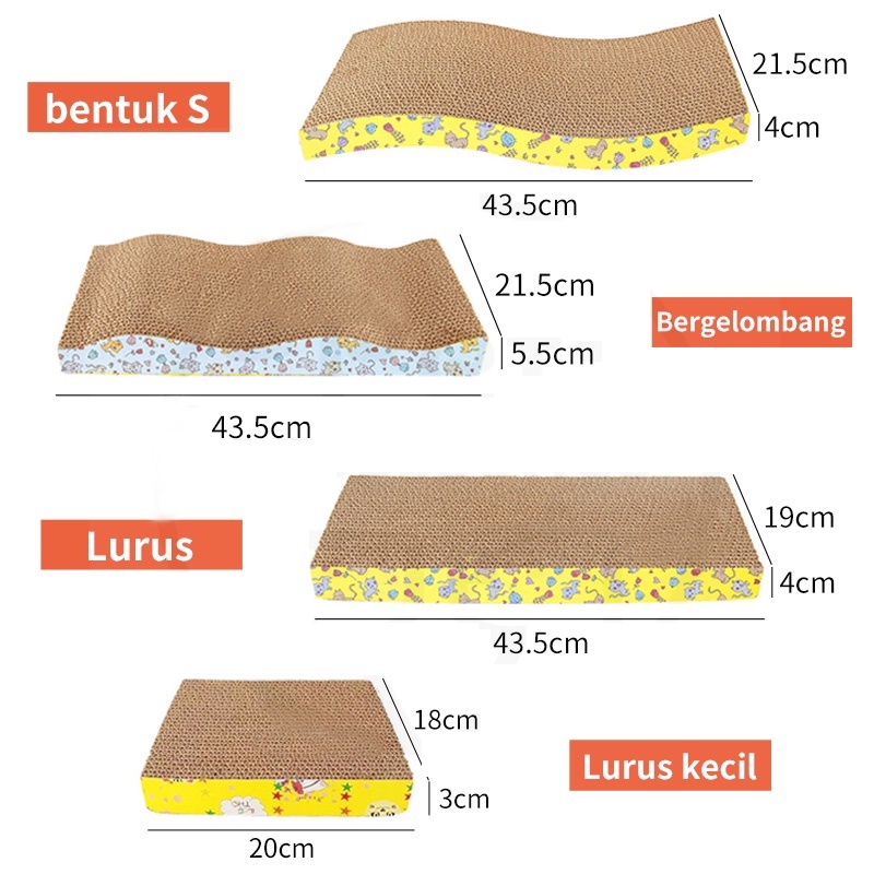 mainan kucing / Papan garukan kucing / yang tahan lama dan tahan di garuk menyenangkan persediaan hewan peliharaan