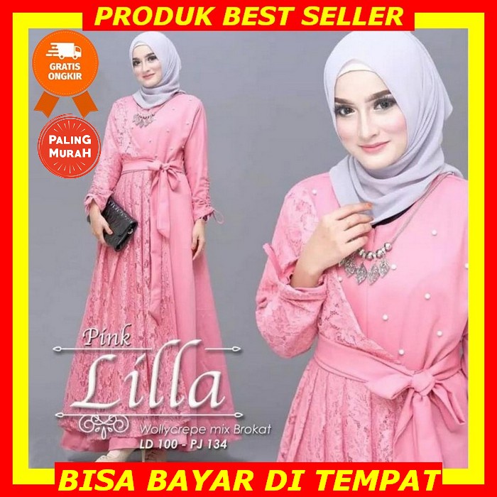 Murah Gamis Remaja Lebaran Terbaru 2021 2022 Pesta Kondangan Maxi Humairah Brukat Model Kekinian Mew