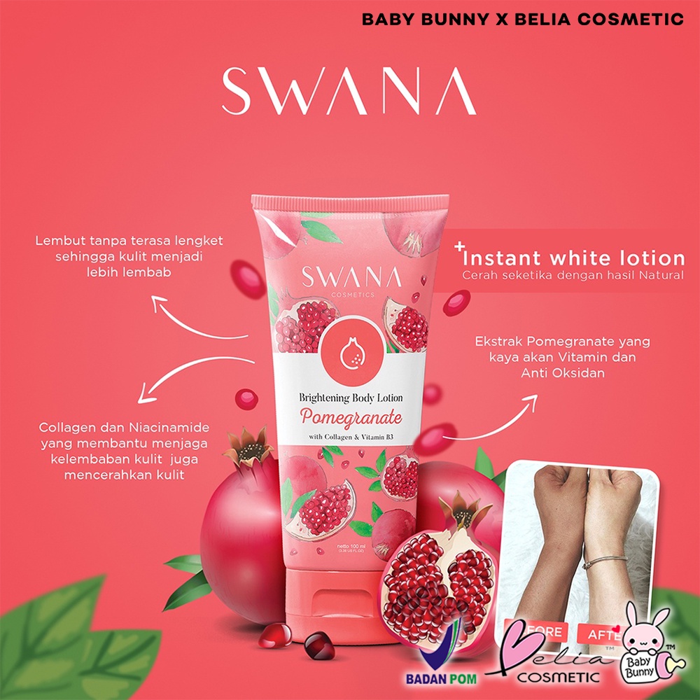 ❤ BELIA ❤ SWANA Brightening Body Lotion 100mL | BPOM by Hanasui