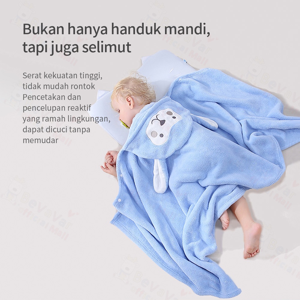 BEVAVAR Handuk Mandi Anak Dan Bayi Motif Monyet Lucu Handuk Hoodie Anak Bayi Untuk 0-6 Tahun