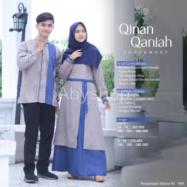 Abyshop - gamis couple Qinan Qaniah by silmi fashion samara silmi rauna keke nibras
