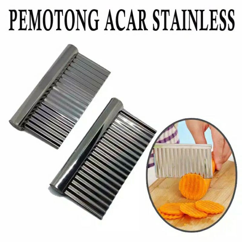 Pisau Acar Gerigi Irisan Wortel Puding Gelombang Stainless