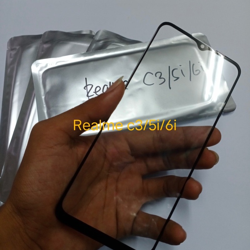 Kaca TouchScreen TS Layar Sentuh Glass LCD Kaca Depan LCD with Lem OCA Realme C3 5i 6i