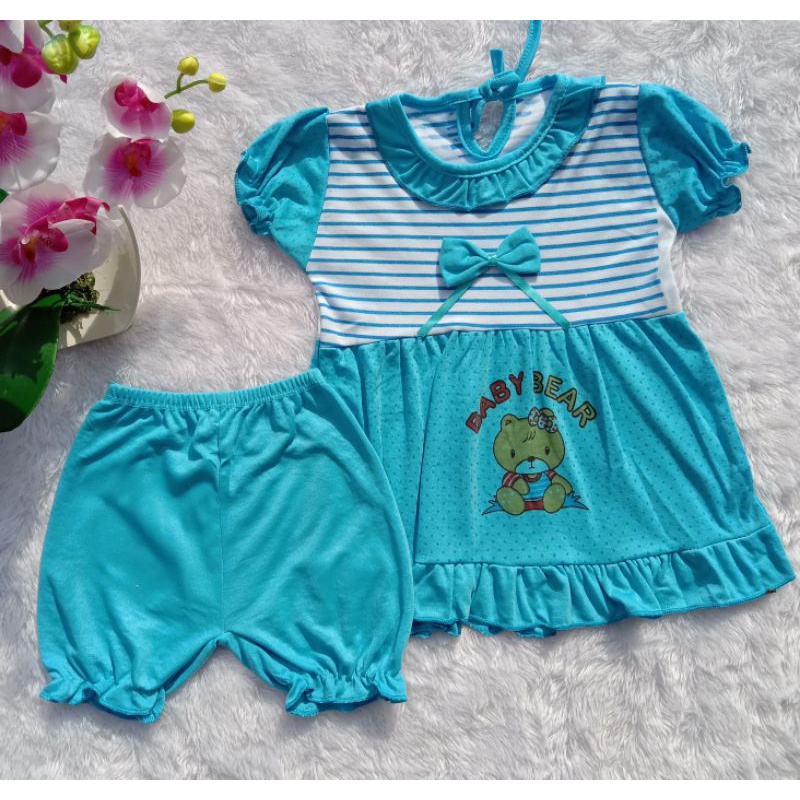 SET BABY BEAR/SET DRESS /SET KATUN ANAK/SETELAN ANAK PEREMPUAN