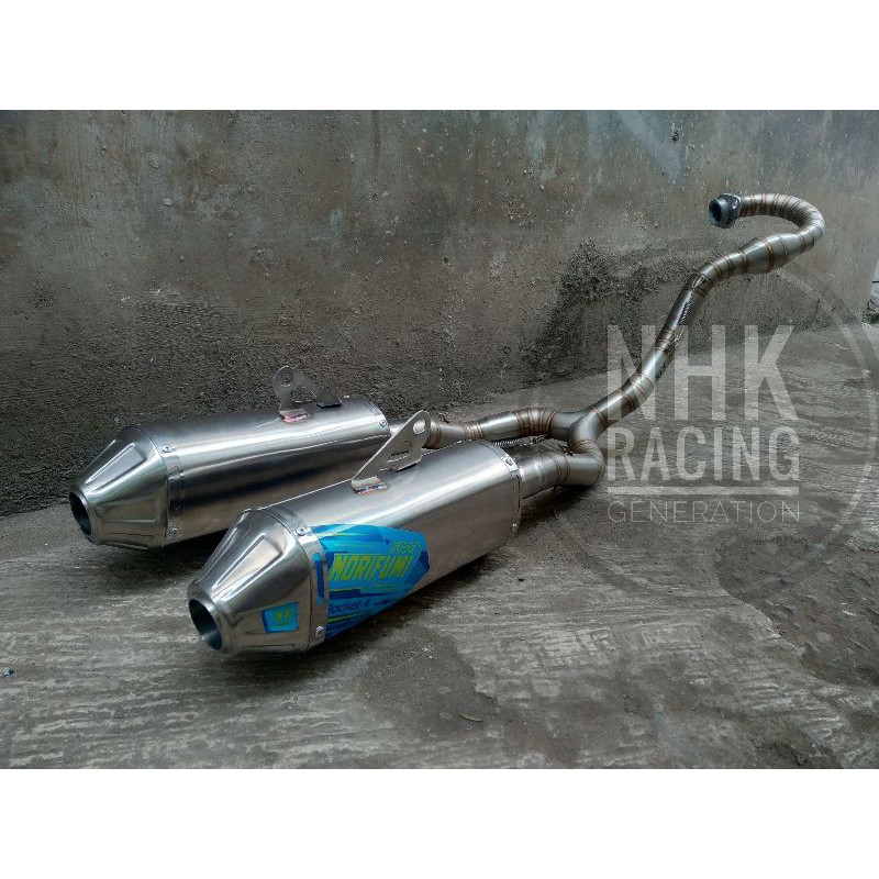KNALPOT NORIFUMI CABANG 2 SILINCER UNTUK KLX CRF DTRACKER WR 155 DOUBLE SILENCER