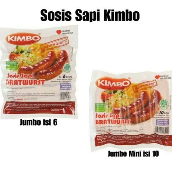 

Sosis Sapi Bakar Bratwurst Kimbo 500gr