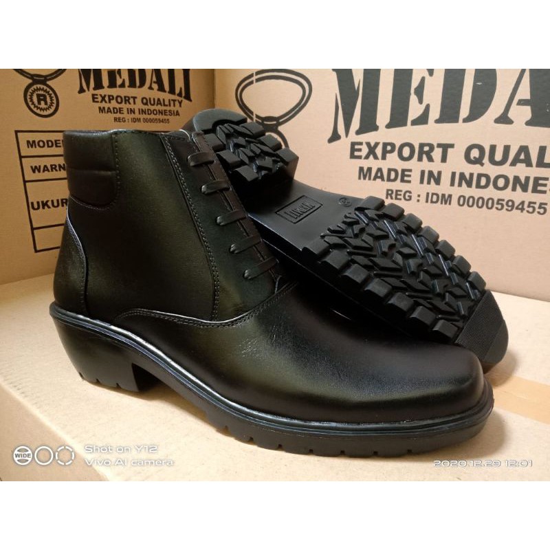 SEPATU KULIT ASLI MEDALI SEPATU PRIA POLRI TNI SECURITY