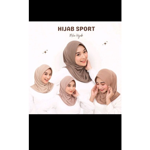 Jilbab Sport Hijab Olahraga Bergo Jersey Instant Premium