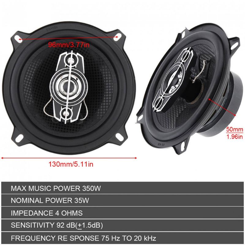 COAXIAL SPEAKER PINTU MOBIL 5 INCH 350WATT HIFI CAR LOUDSPEAKER 2PCS  TS-1385