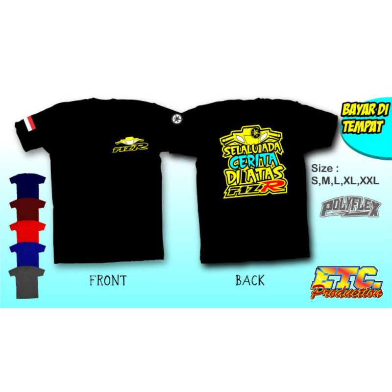 kaos yamaha fiz r selalu ada cerita di atas fiz r kuning