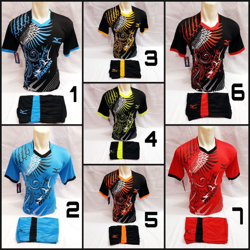 setelan baju futsal sepakbola voli volly Mizuno sayap batik murah