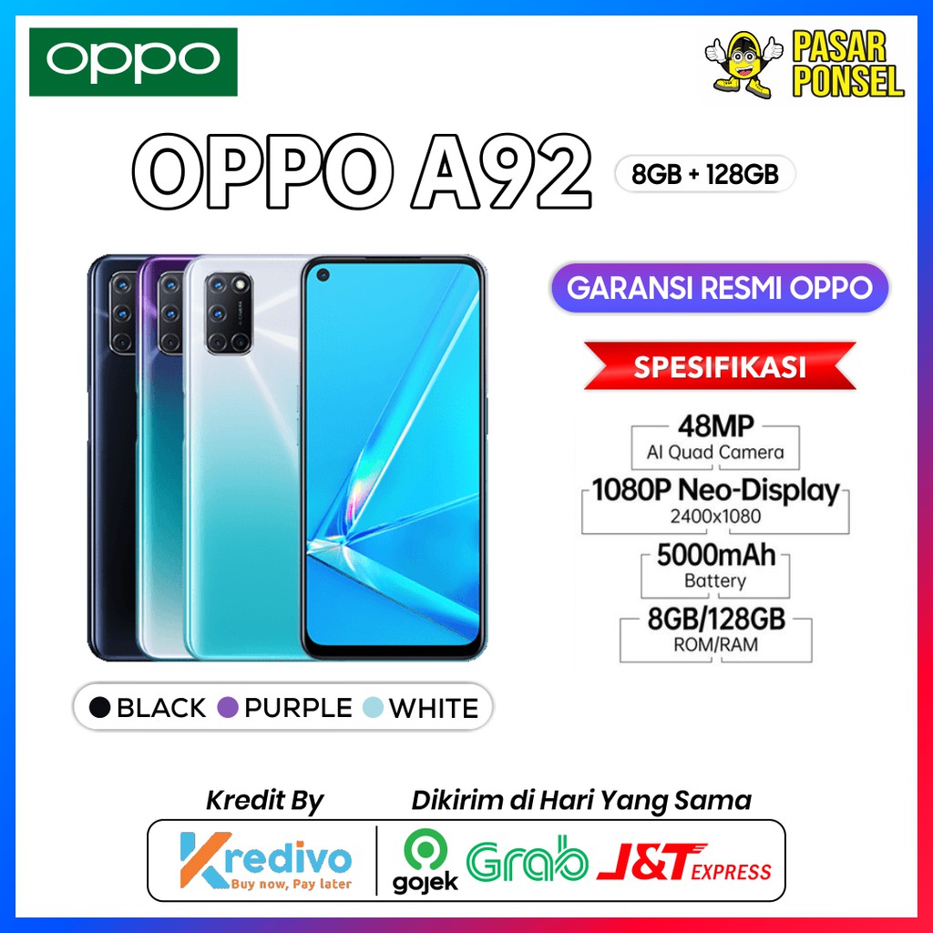 HP OPPO A92 CPH2059/A92 8/128GB GARANSI RESMI TERMURAH