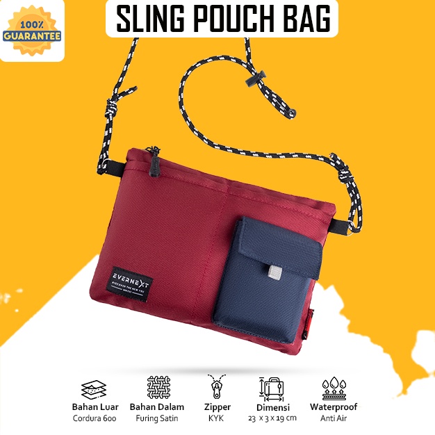 Sling Pouch Clucth Bag Waterproof Tas Cowo Simpel Slempang Tangan Kondangan Jinjing Pria Cowok Anti air