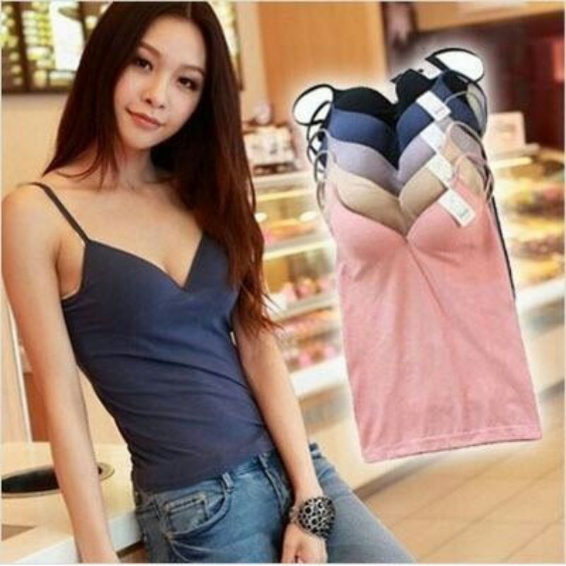 TALLY singlet Cup wanita bahan katun bambu L - XL ada busa 3550