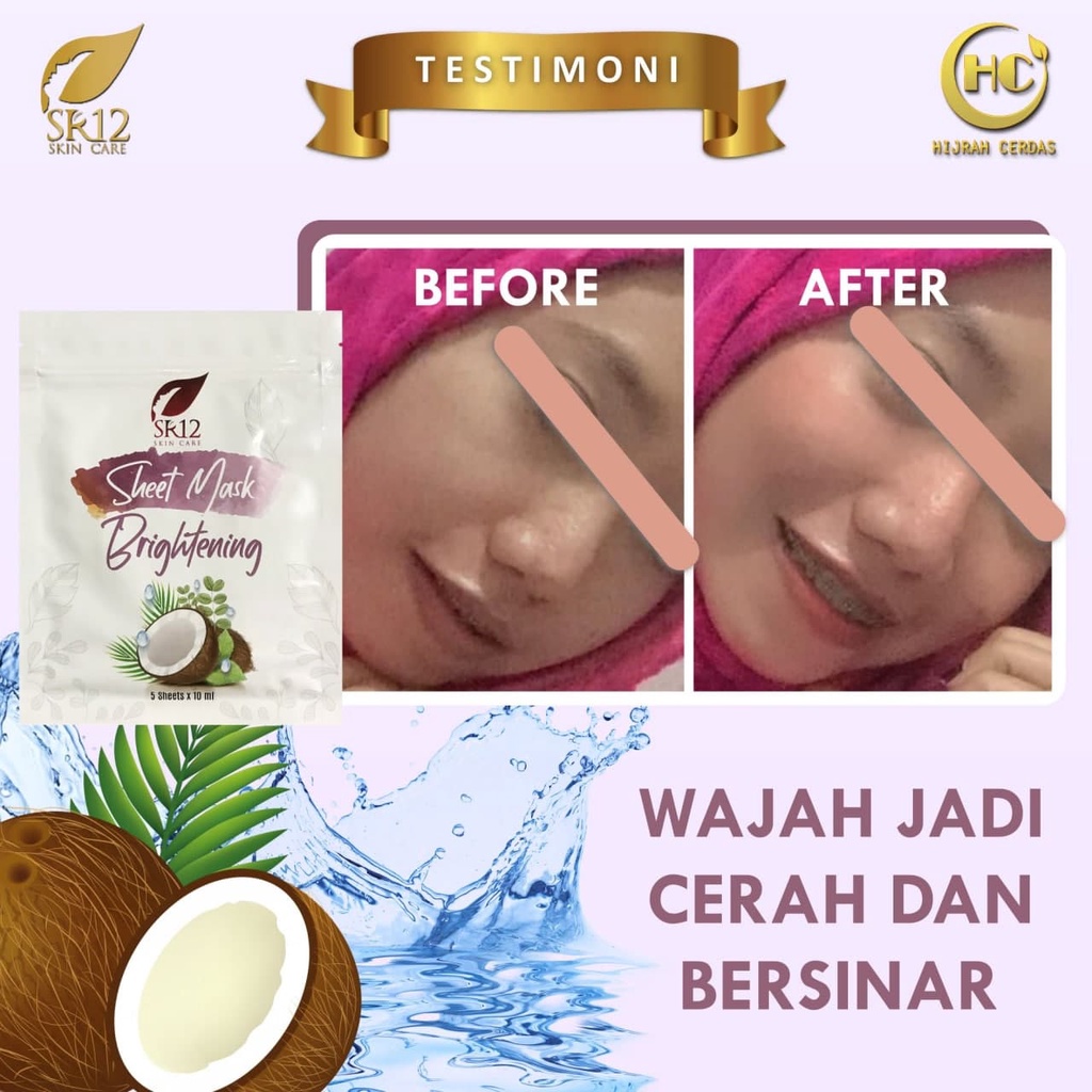 SHEET MASK BRIGHTENING SR12 / SHEET MASK BRIGHTENING / SHEET MASK SR12 / SHEET MASK / MASKER WAJAH