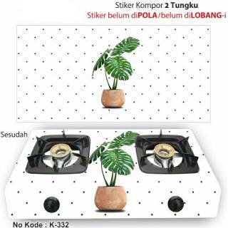  Stiker  kulkas  1 pintu dan 2 pintu motif monstera  02 