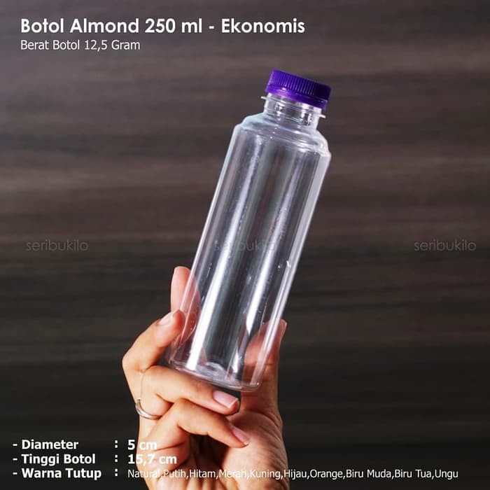 Botol Almond 250 ml / Botol Plastik 250 ml - Ekonomis (GOJEK)