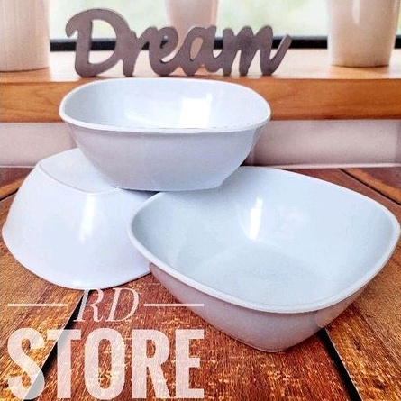 PROMO 3.PCS MANGKOK PERSEGI MELAMINE POLOS