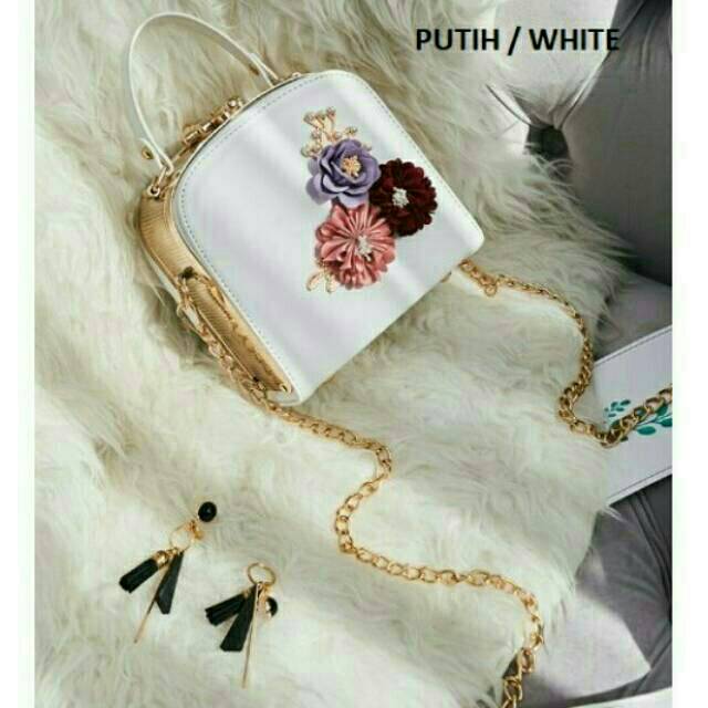 CHELIXZ-COLLECTION - NEWWWW - N001317 - TAS DOCTOR MOTIF BUNGA ELEGANT WANITA NEW FASHION