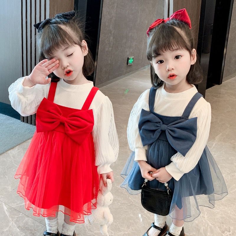 dress anak perempuan tutu big bow dress tile anak balita cewek dress CELLIN BELLA renda tile tunik anak perempuan dress lengan panjang midi
