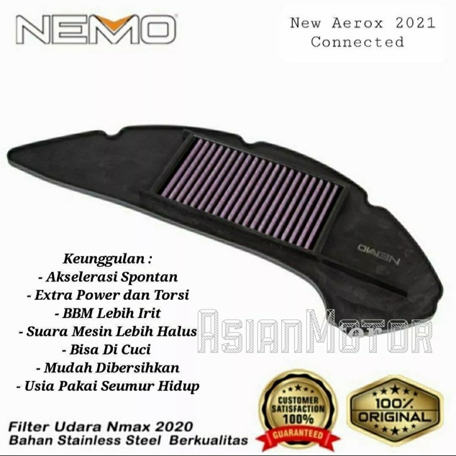 Filter Saringan Udara Penyaring Udara Nmax New &amp; Aerox Connected 2020 2021 Original Nemo