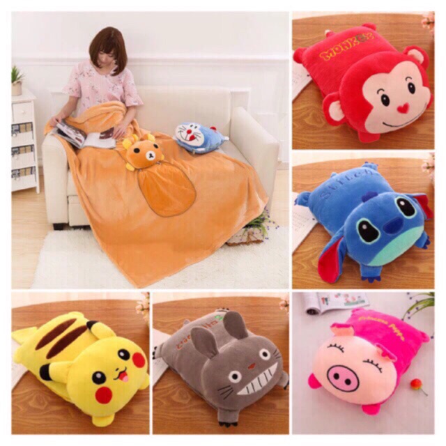 Termurah boneka bantal selimut karakter halus lembut