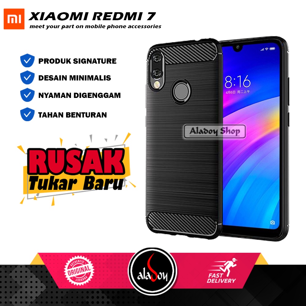 Case Ipaky Carbon XIAOMI REDMI 7 Ultra Slim Ipaky Carbon Premium Softcase