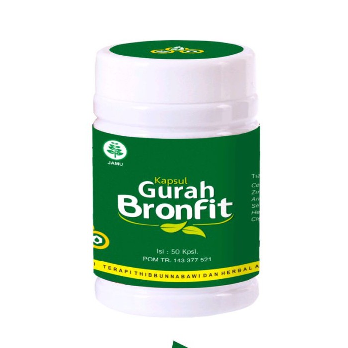 Kapsul Gurah Naturafit Bronfit 50 Kapsul Obat Herbal Pernafasan Flu Batuk Indonesia