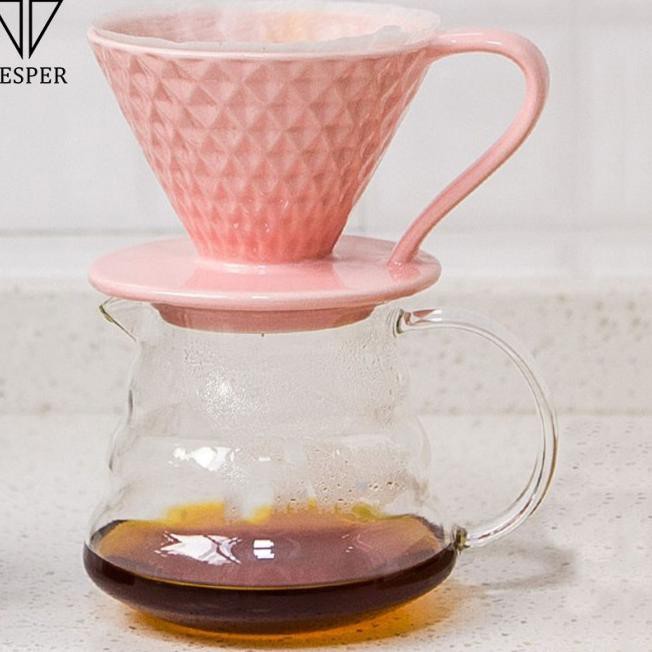 Jual coffee dripper ceramic V60 / kopi drip keramik 01 dan 02 dripper 01, Hitam ! Shopee