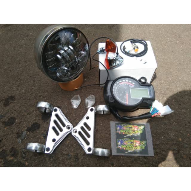 BATOK L2G SET DAYMAKER 16 LED 5,7 INCH DOT SAE PANGKON KUPINGAN LAMPU CNC AS 31 33 SPEDOMETER KOSO R