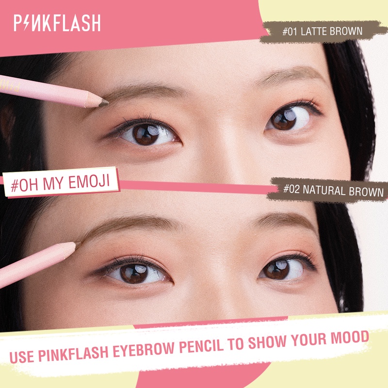 Pinkflash Pensil Alis Anti Air Tahan Lama Eyebrow pencil Durable Soft Eyebrow Pencil #Ohmyemoji