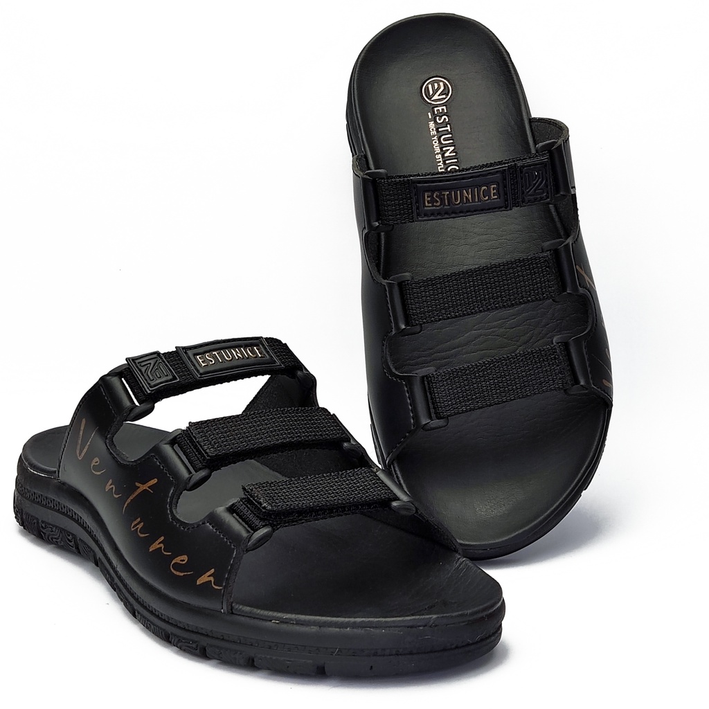 Estunice Sandal Slop Pria Gunung - Venturer G1 Hitam-4