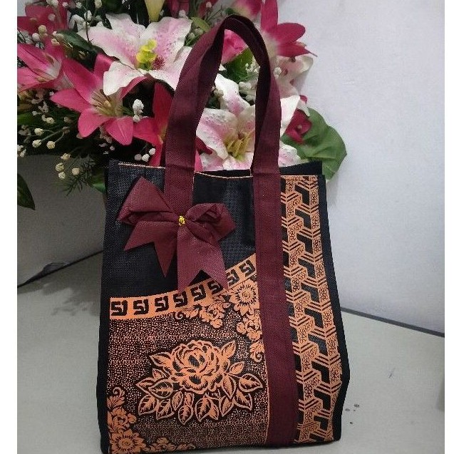 Tas hajatan spunbond batik mewah serempang pita pinggir 22(NSS)