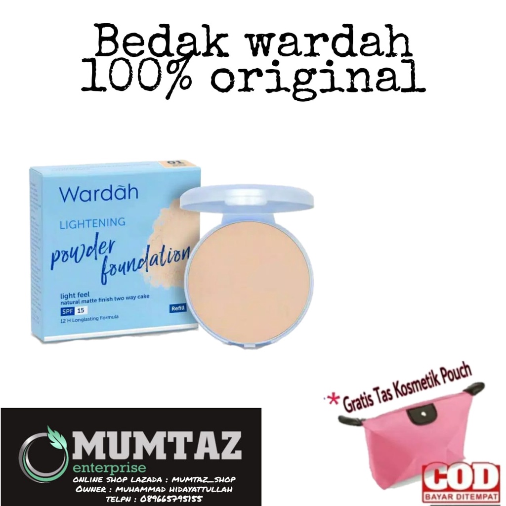 Bedak wardah refill glowing tahan lama anti air waterproof bedak wardah padat glowing no 1 bedak war