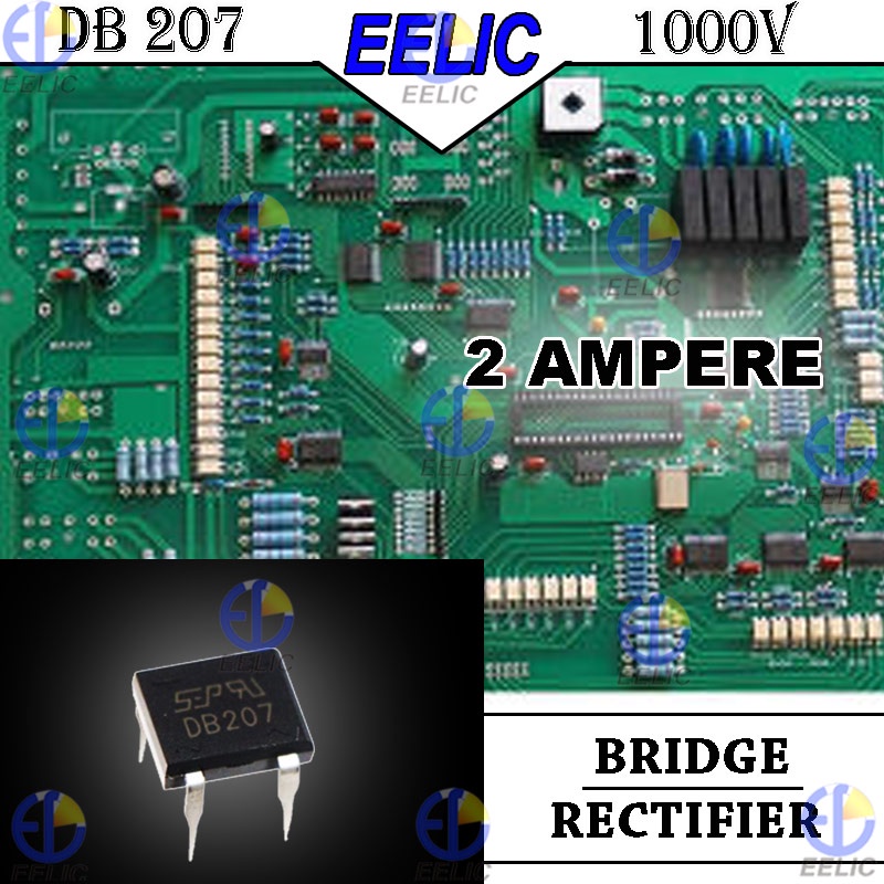 EELIC DIO-DB207 ISI 1 PCS Dioda bridge rectifier db207 dip 4 pin bh10 dengan ampere 2a dan voltase 1000 volt