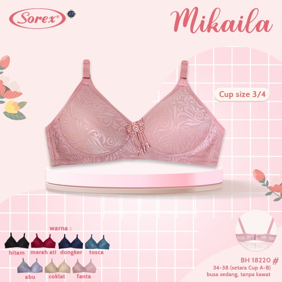 bh bra wanita sorex 18220 33458 33447 33441 33446 motif kembang tanpa kawat kait 2