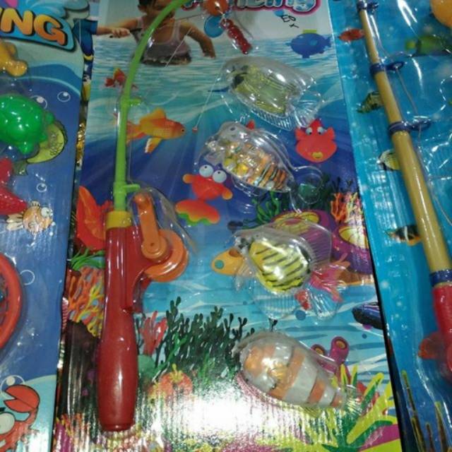 Mainan anak Pancingan ikan fishing game transparan bening nemo