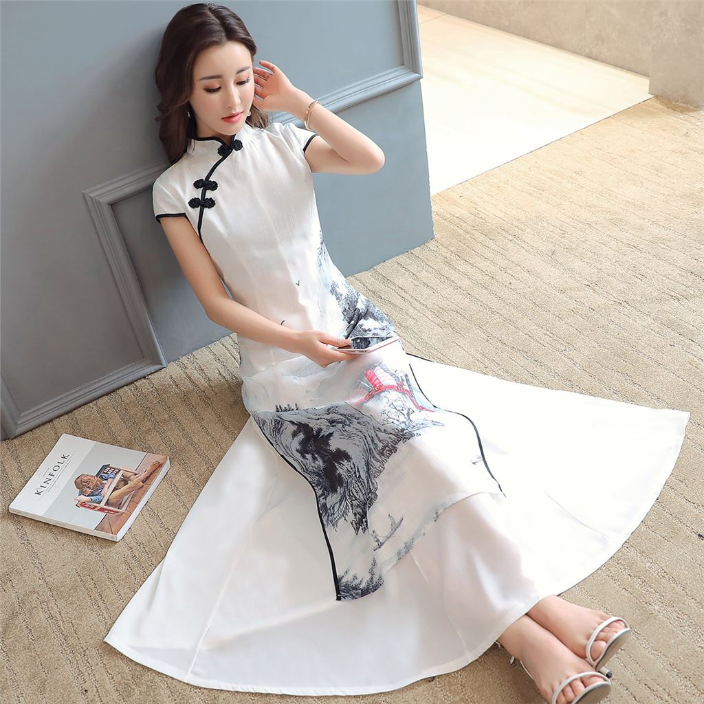 cheongsam women's 2021 summer new Korean version slim fitting retro Chinese Feng