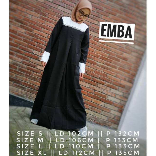 Emba Ladies  M L gamis jubah long dress muslim wanita lebaran remaja perempuan